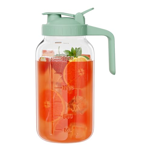 Glass Pitcher with lid (Green / 64 Ounces)