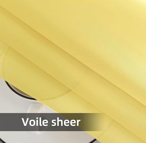 Solid Sheer Rod Pocket Curtain Voile Draperies 2 Panels White Beige Black Ivory Coffee 26 Inch Width 40 Inch Long 1 Pair for Kitchen Bedroom Children Living Room Yard (Yellow / 26"W x 40"L (Pack of 2))