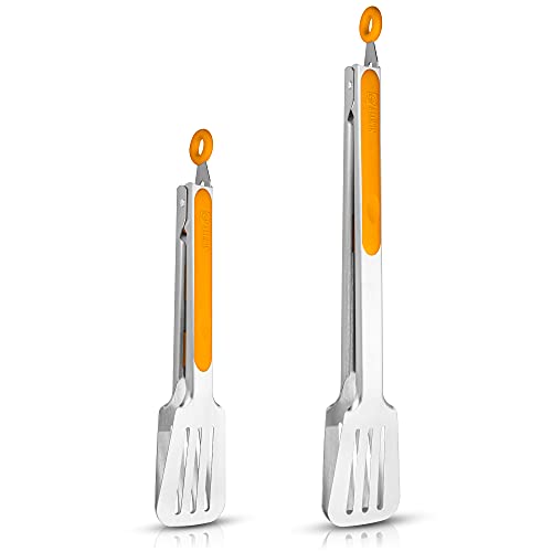 Kitchen & Grill Tongs Set of 2 (Orange)