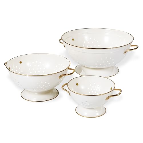 Metal Colander Set of 3 (Cream)