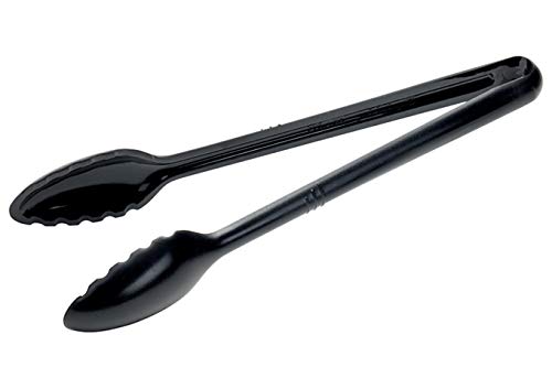 12" Black Curved Serving Tongs (12" / Curve / Black)