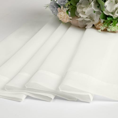 Sheer Ivory Curtains 120 Inches Long (59"W x 120"L (Pack of 2) / Ivory)