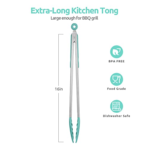 Kitchen Tong for Cooking (Aqua Sky / 16 inch)