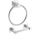 Toilet Paper Holder and Towel Ring Set (Chrome)