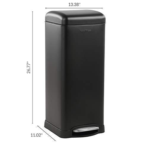 Betty 8 Gal Step Trash Can Soft (Black)