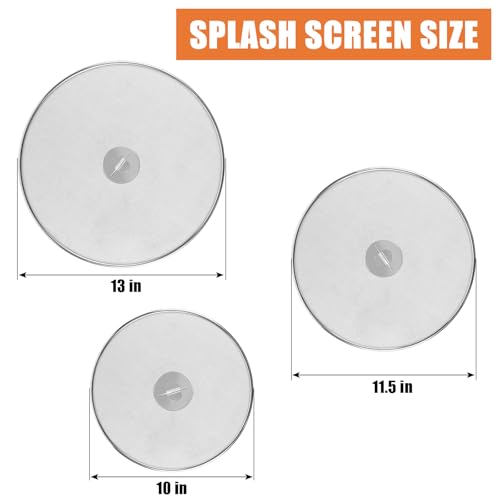 3 Pack Splatter Screens for Frying Pan (10", 11.5", 13")