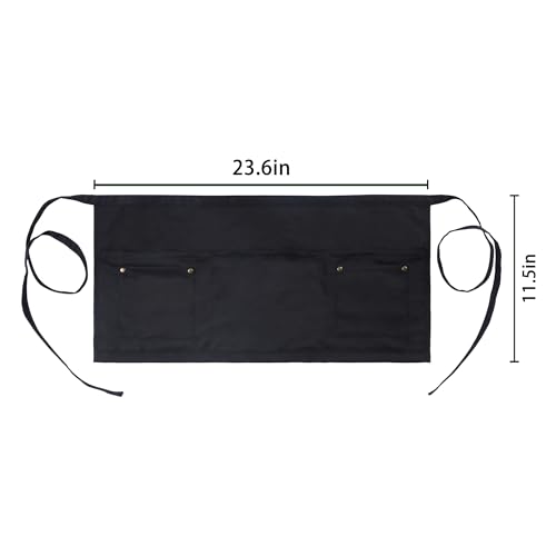 Server Apron with 5 Pockets (Black)