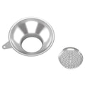 Stainless Steel Metal Canning Funnel with Removable Strainer ((5.7" x 2.78" Mouth with Strainer))