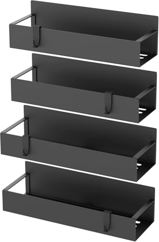 Magnetic Water Bottle Holder for Refrigerator (4 Pack / Metal Black)