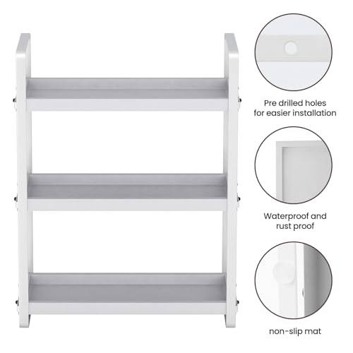 Bathroom Counter Organizer (Grey 3 Tier)