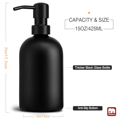 Black Soap Dispenser (Black Bottle + Black Pump / 1 Pack - 15oz)