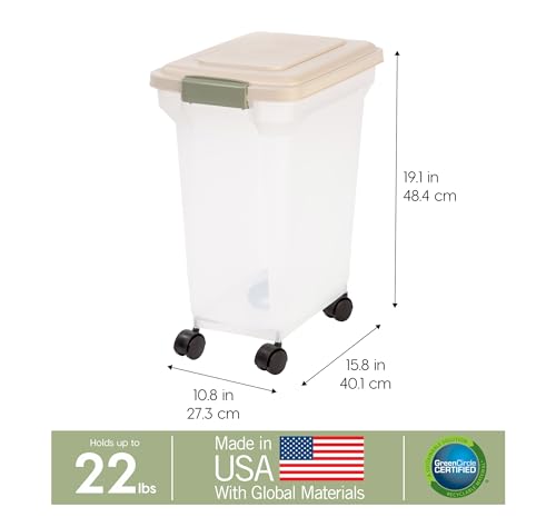 Dog Food Storage Container (22 lbs / Almond)