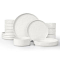 16 Pieces Dinnerware Sets with Pasta Bowls Set for 4 (16-Piece / Polar White)