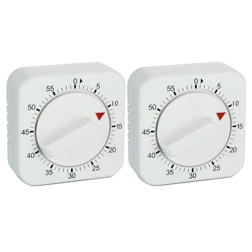 Square 60 Minute Mechanical Kitchen Timer (2 Pack)