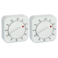 Square 60 Minute Mechanical Kitchen Timer (2 Pack)