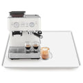 Silicone Coffee Maker Mat with Lip for Countertops (White / 19.7'' x 15'')