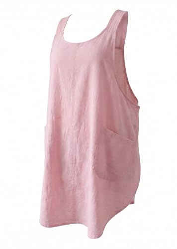 Soft Cotton Linen Cross Back Pull (Pink)