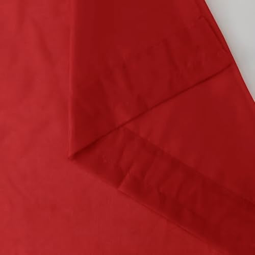 Sheer Voile Window Treatment Rod Pocket Curtain Panels for Kitchen Bedroom Living Room Drapes Sunlight Filtering Privacy Semi Home Decor Assorted Colors Sizes (Christmas Red / 52"W x 54"L (Pack of 2))