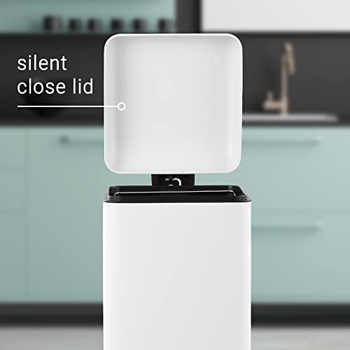 Betty 8 Gal Step Trash Can Soft (White)