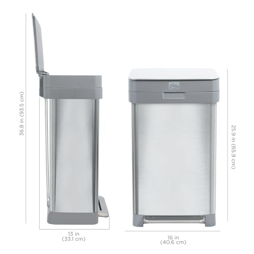 13 Gallon Trash Can (Stainless Step)