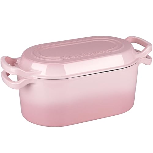 Oval Dutch Oven Pot with Lid (Pink)