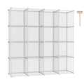 16 Cube Storage Organizer Cube Shelves Units Storage Cubes (Transparent Twill)