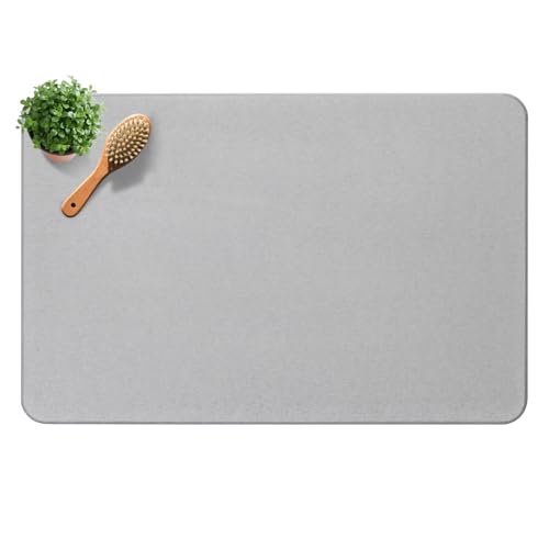 Premium Quick Dry Diatomite Stone Bath Mat (Light Grey / 23.6" x 15.4" (Rectangular))
