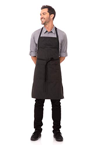 Unisex Butcher Apron with Contrasting Ties (Pinstripe / One Size)