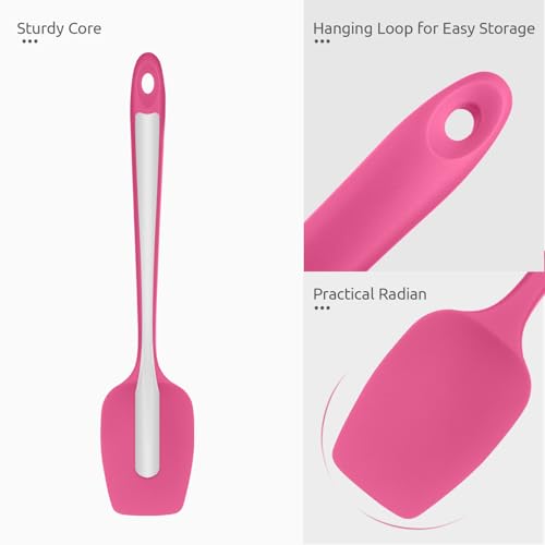 Silicone Spoon Spatula (Rosy Pink / 11.38in (spoon spatula))