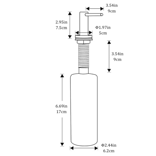 Soap Dispenser for Kitchen Sink Polished Chrome GAPPO Stainless Steel Countertop Pump Hand Lotion Built in Bottlend Lotion Built in Bottle (Polished Chrome)