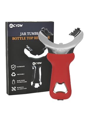 Mason Jar Opener Tool with Soft Touch Handle (Red)