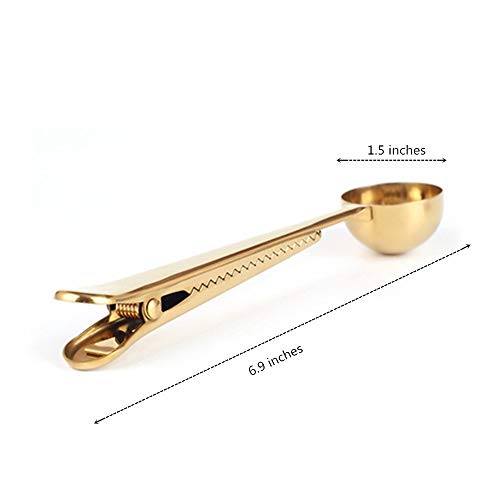 Stainless Steel Coffee and Tea Scoop with Bag Clip (2PCS)