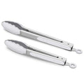 2 Pack Silicone Kitchen Tongs (Light Grey)