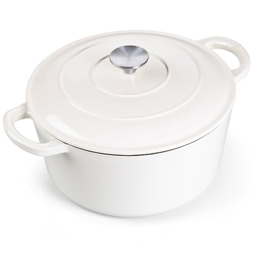 7QT Enameled Dutch Oven (7 QT-Round / White)