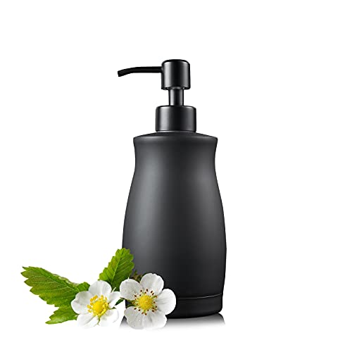304 Stainless Steel Countertop Black Soap Dispenser Rust Resistant Leak (Black Gel Style)