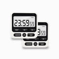 2Pack Digital Kitchen Timer 24 Hour with Clock