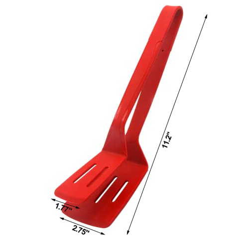 Silicone Cooking Tongs 11" Stainless Steel (1 Pack Red)
