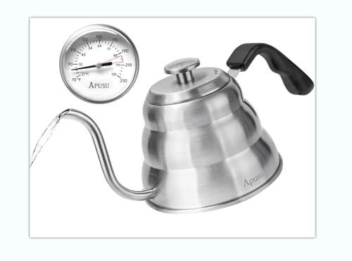 Tea Kettle For Stovetop (Silver (with Thermometer) / 0.9 Quarts)