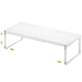 Expandable Cabinet Organizer Shelf With Adjustable Height (White-1 Pack / 10.23"D*15.35-26.77"W x 7.5"H)