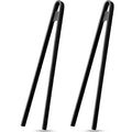 2 Pcs 11.8 Inch Silicone Cooking Tongs Tweezers (Black)