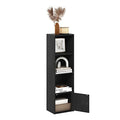 Luder Shelf Bookcase with 1 Door Storage Cabinet (Blackwood / 4-Cube with Cabinet)