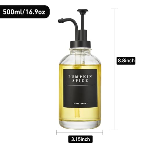 Coffee Syrup Dispenser for Coffee Bar (Black of 4-large Tray / 500ml, Set of 4)