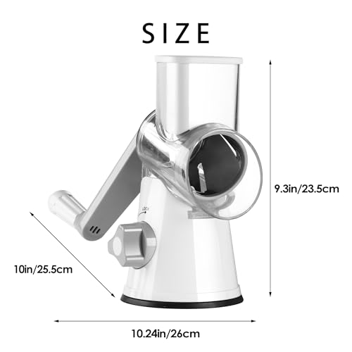 Rotary Cheese Grater Hand Crank (3 blades / A-White)