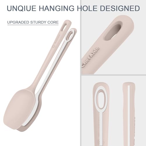 5 Pieces Silicone Spatulas Set (Beige / 5 pieces)