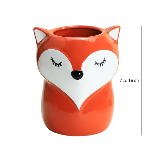 Ceramic Fox Cartoon Animal Pattern Kitchen Utensil Holder (Fox)