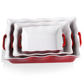 Sweejar Casserole Dishes for Oven (Red New / Baking dish(Set of 3))