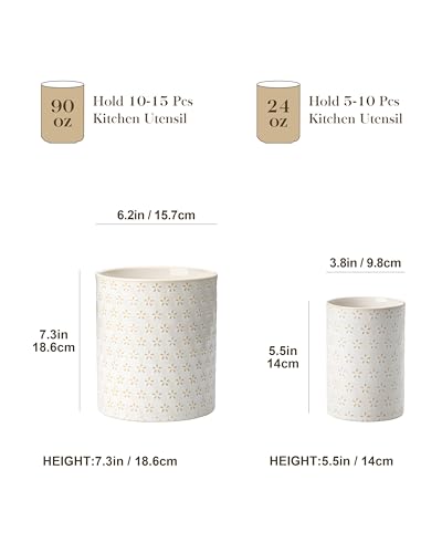 LYDIA Ceramic Utensil Holders (Five-Leaf Grass)