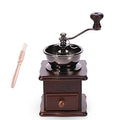 Wooden Manual Coffee Grinder Vintage Style Hand Coffee Mill Burr Coffee Grinder with Ceramic Hand Crank (Brown)
