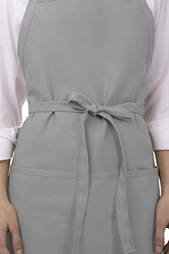 Unisex Three Pocket Apron (Grey, 1 Pack)