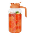 Glass Pitcher with lid (Orange / 64 Ounces)